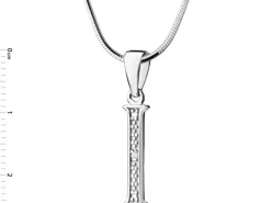 Zawieszka srebrna z cyrkoniami - litera I