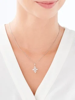 Zawieszka srebrna z cyrkoniami - rozeta