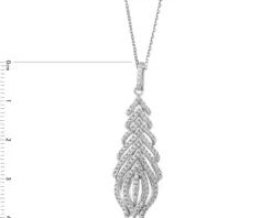 Zawieszka srebrna z cyrkoniami - piórko