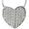 Zawieszka srebrna z cyrkoniami - serce