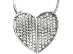 Zawieszka srebrna z cyrkoniami - serce