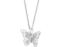 Zawieszka srebrna z cyrkoniami - motyl