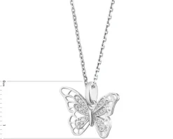 Zawieszka srebrna z cyrkoniami - motyl