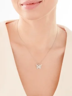 Zawieszka srebrna z cyrkoniami - motyl