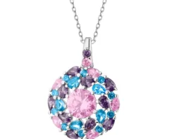 Zawieszka srebrna z cyrkoniami - rozeta