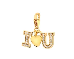 Zawieszka srebrna z cyrkoniami charms - serce, love