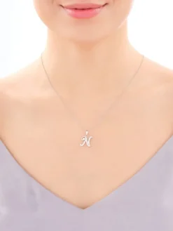 Zawieszka srebrna z cyrkoniami - litera N