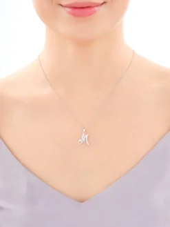 Zawieszka srebrna z cyrkoniami - litera M