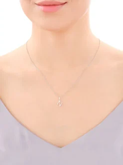 Zawieszka srebrna z cyrkoniami - litera N