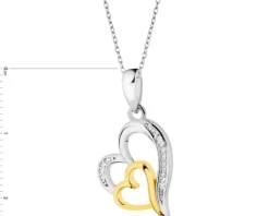 Zawieszka srebrna z cyrkoniami - serca