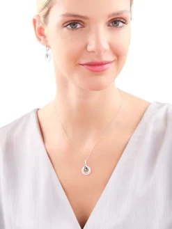 Zawieszka srebrna z cyrkoniami - koło