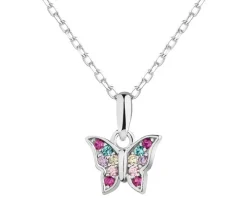 Zawieszka srebrna z cyrkoniami - motyl