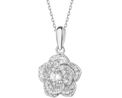 Zawieszka srebrna z cyrkoniami - kwiat