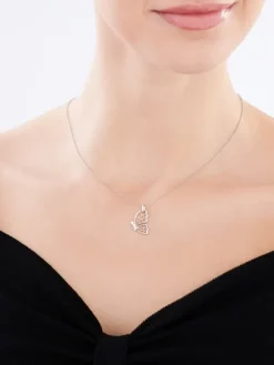 Zawieszka srebrna z cyrkoniami - motyl