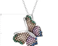 Zawieszka srebrna z cyrkoniami - motyl