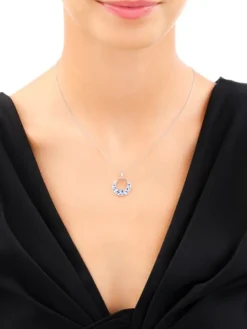 Zawieszka srebrna z cyrkoniami - koło