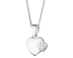 Zawieszka srebrna z cyrkoniami - serca