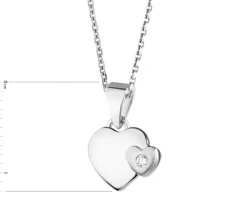 Zawieszka srebrna z cyrkoniami - serca