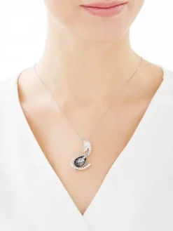 Zawieszka srebrna z cyrkoniami i szkłem