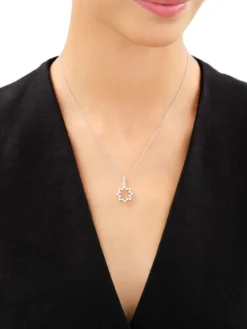 Zawieszka srebrna z cyrkoniami - rozeta