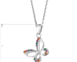 Zawieszka srebrna z cyrkoniami - motyl