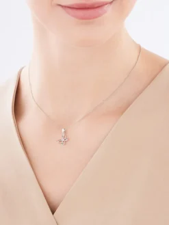 Zawieszka srebrna z cyrkoniami - motyl