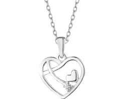 Zawieszka srebrna z  cyrkonią - serce