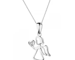 Zawieszka srebrna z cyrkonią - aniołek