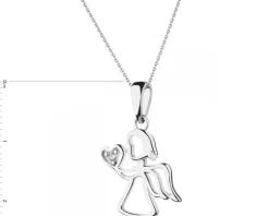 Zawieszka srebrna z cyrkonią - aniołek