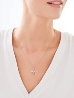 Zawieszka srebrna z cyrkonią - aniołek