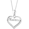 Zawieszka srebrna z cyrkoniami - mama, serce