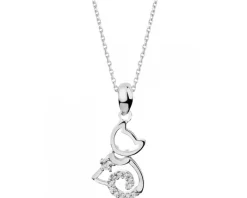 Zawieszka srebrna z cyrkoniami - kot
