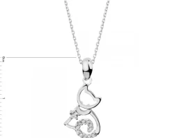 Zawieszka srebrna z cyrkoniami - kot