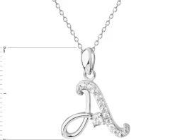 Zawieszka srebrna z cyrkoniami - litera A