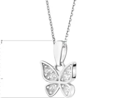 Zawieszka srebrna z cyrkoniami - motyl