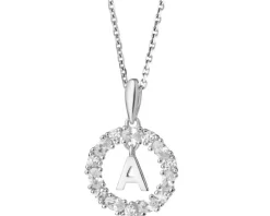 Zawieszka srebrna z cyrkoniami - litera A