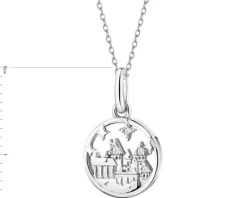 Zawieszka srebrna z cyrkoniami - Harry Potter, zamek Hogwart, Warner Bros. Discovery