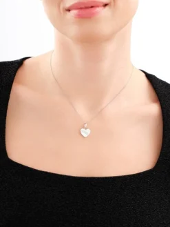 Zawieszka srebrna z cyrkoniami - serce