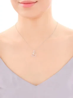 Zawieszka srebrna z cyrkoniami - serce, nieskończoność