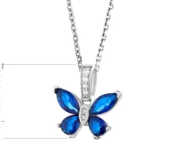 Zawieszka srebrna z cyrkoniami - motyl