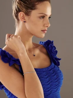 Zawieszka srebrna z cyrkoniami - motyl