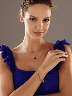 Zawieszka srebrna z cyrkoniami - motyl