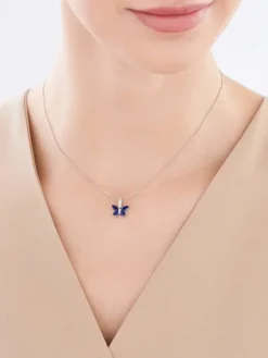 Zawieszka srebrna z cyrkoniami - motyl