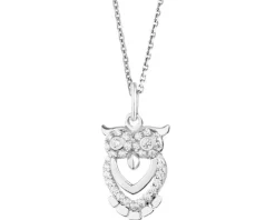 Zawieszka srebrna z cyrkoniami - sowa
