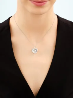 Zawieszka srebrna z cyrkoniami - puzderko - serca