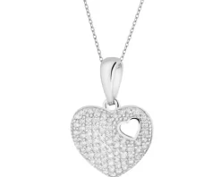 Zawieszka srebrna z cyrkoniami - serce