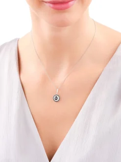 Zawieszka srebrna z cyrkonami - koło