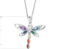 Zawieszka srebrna z cyrkoniami - ważka