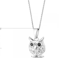 Zawieszka srebrna z cyrkoniami - sowa