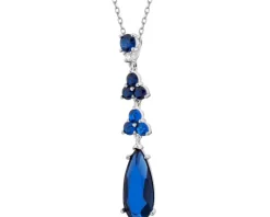 Zawieszka srebrna z cyrkoniami i szlifowanym szkłem